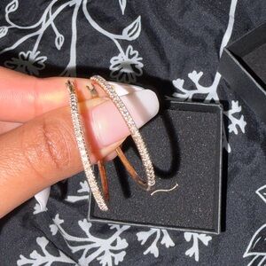 Gold Hoop Diamond Earrings